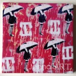 Ceramic Tiles Street Art Girl in the Rain