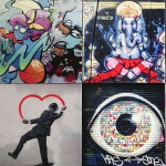 Mix of streetart ceramic tiles