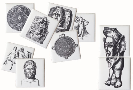 Mosaic Ceramic Tiles displaying mythological and ancient images