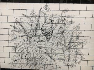 exterior tile display for restaurant