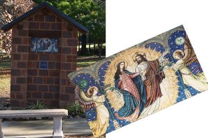 exterior tile art for church garden