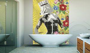printed tile mural
