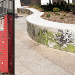 Feature tile murals for outside