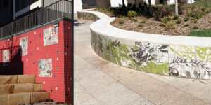 Feature tile murals for outside