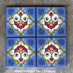 colourful patterned mexican tiles for pool