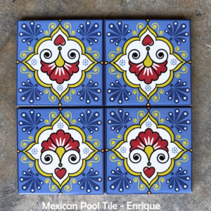 colourful patterned mexican tiles for pool