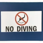 Durable ceramic pool depth and warning tiles designed for long-lasting outdoor use.