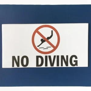 Durable ceramic pool depth and warning tiles designed for long-lasting outdoor use.